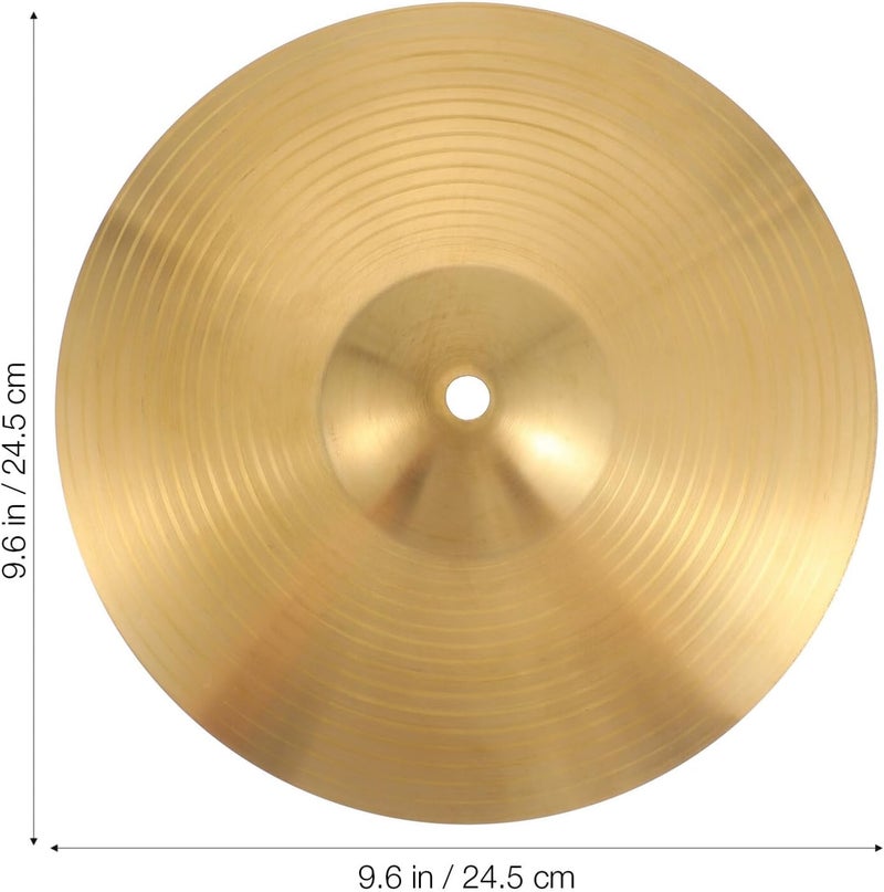 Veemoon 10 Inch Brass Cymbal Replacement Crash Cymbals Ride Drum Instrument Percussion Accessories Drum Kit for Beginner Player Percussion (Golden) - Image 2